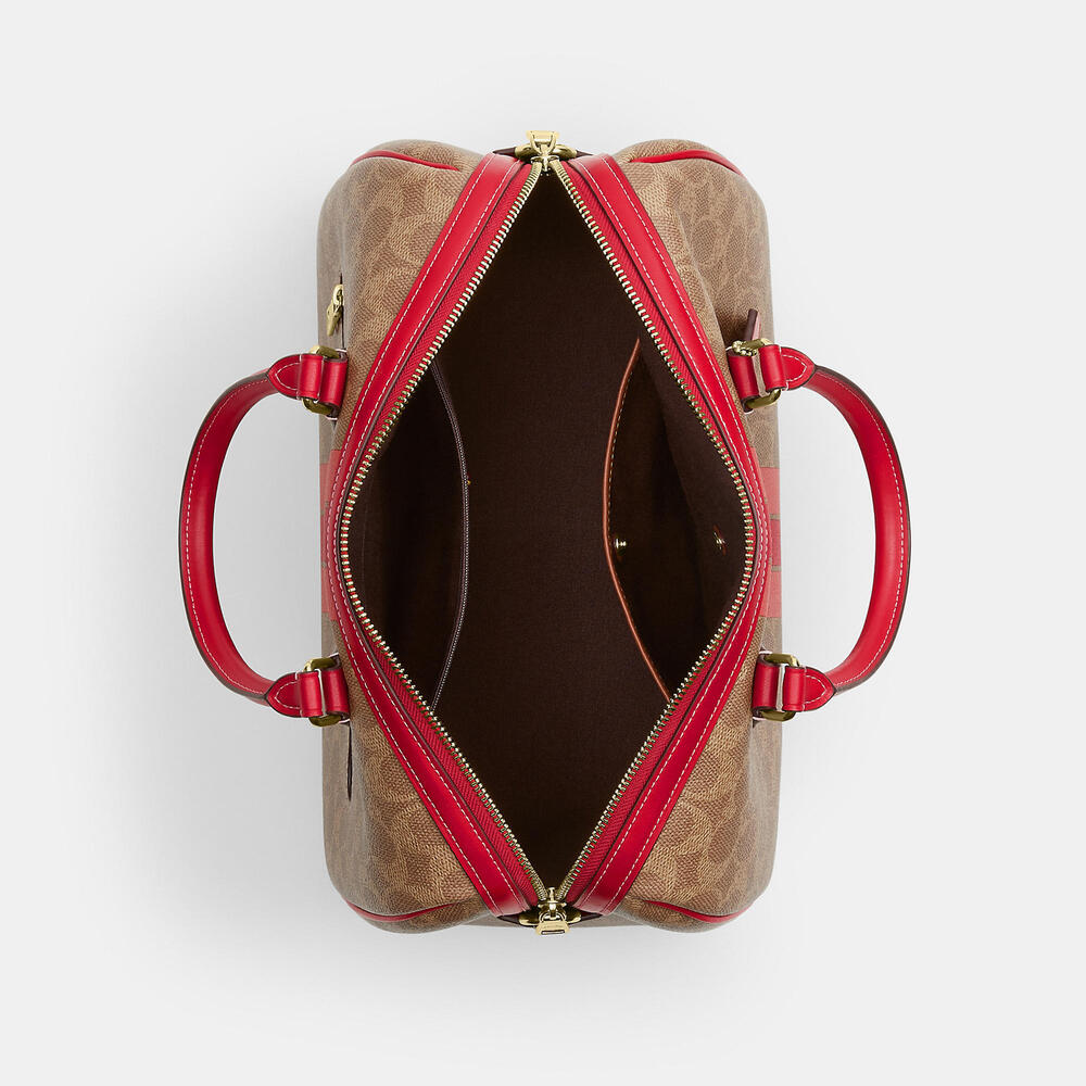 Rowan Large Satchel Bag In Signature Canvas With Stripe - Picture 7 of 7